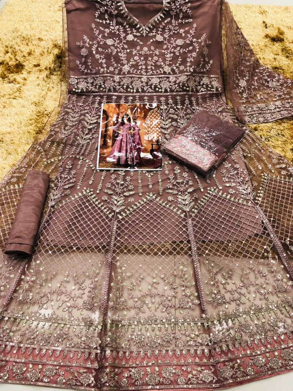 Net Embroidery Sequin Gowns - MYLUXURY LANE ENTERPRISE